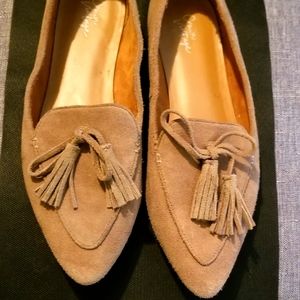 Taupe Suede Loafers